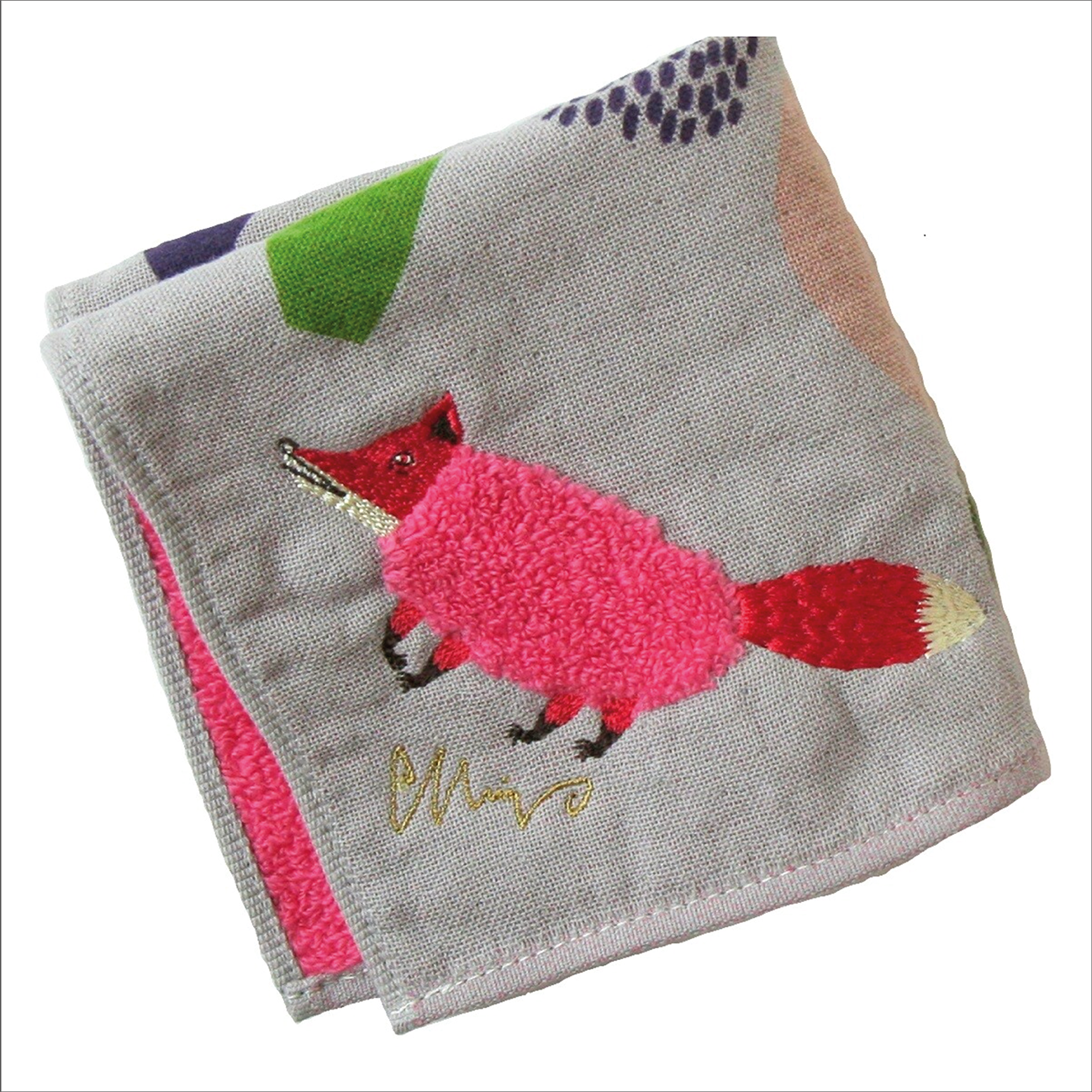 MoritaMiW - Japanese Gauze / Towelling Washcloth Pink Fox