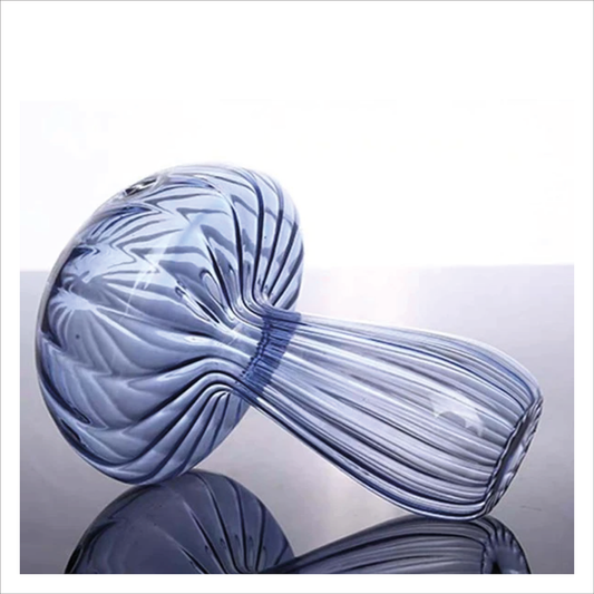 Glass Mushroom Vase - Blue