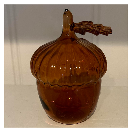 Glass Acorn Vase - Brown