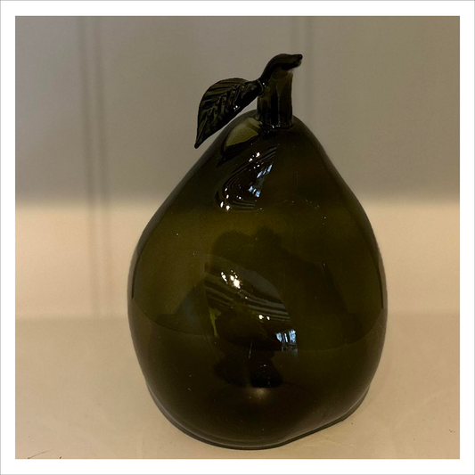 Glass Pear Vase - Green