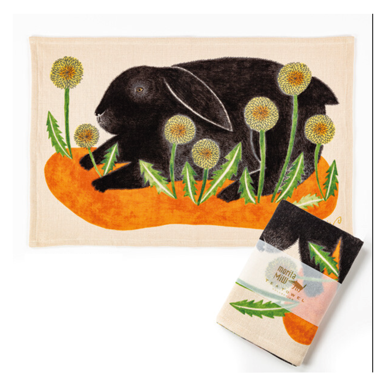 MoritaMiW Tea Towel - Brown Rabbit