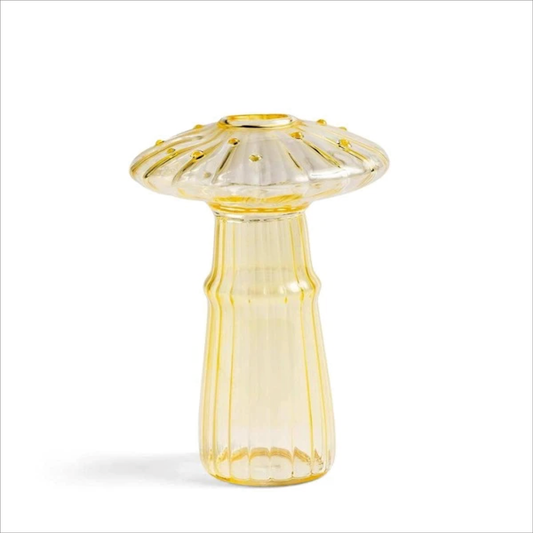 Glass Mushroom Vase - Peach