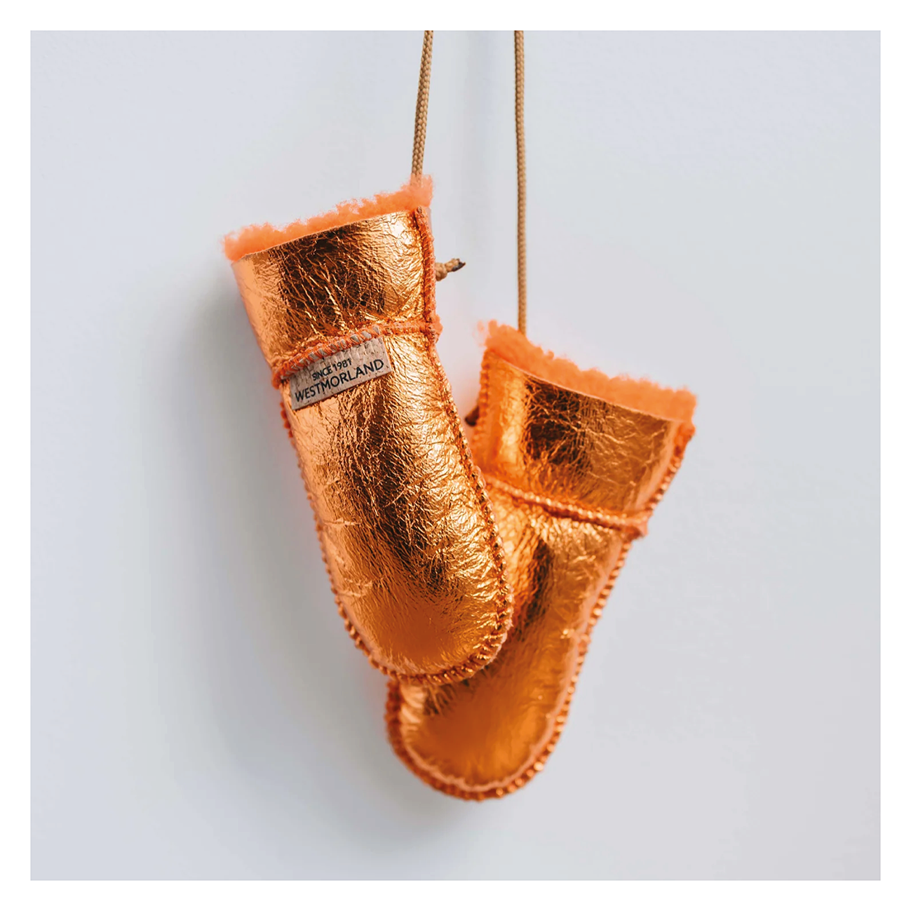 Westmorland Sheepskin Mits - Metallic Orange