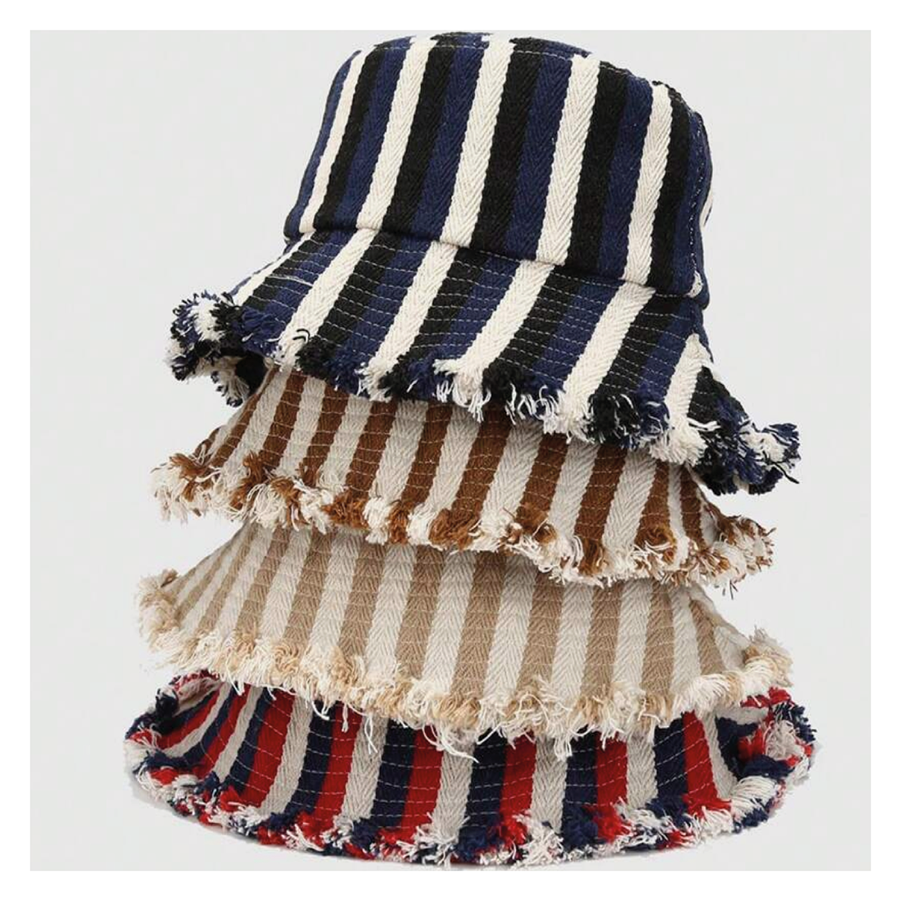 Stripey Cotton Bucket Hat