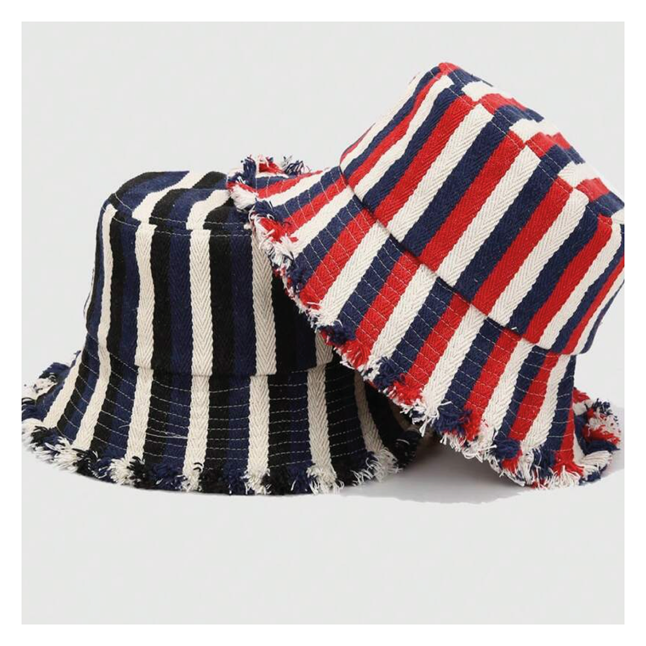 Stripey Cotton Bucket Hat