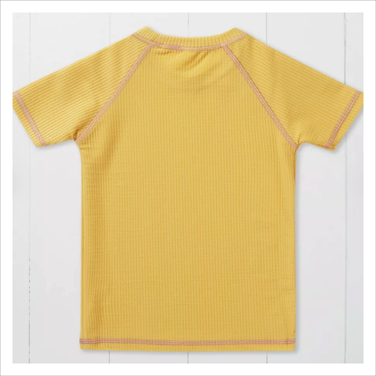 Grass + Air Rash Vest - Ochre Short Sleeve