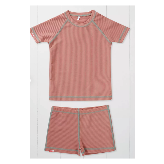 Grass + Air Rash Vest - Rose Short Sleeve