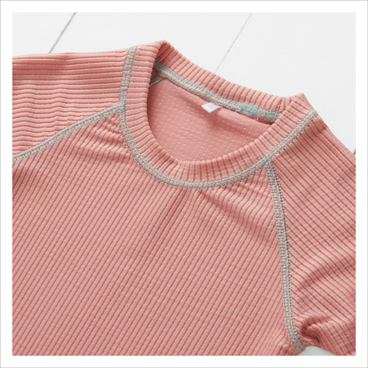 Grass + Air Rash Vest - Rose Short Sleeve