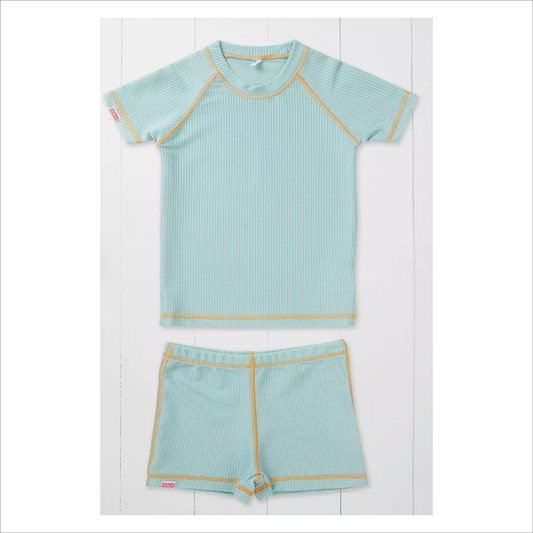 Grass + Air Rash Vest - Pistachio Short Sleeve