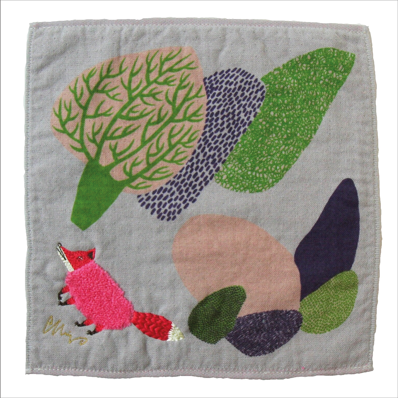 MoritaMiW - Japanese Gauze / Towelling Washcloth Pink Fox