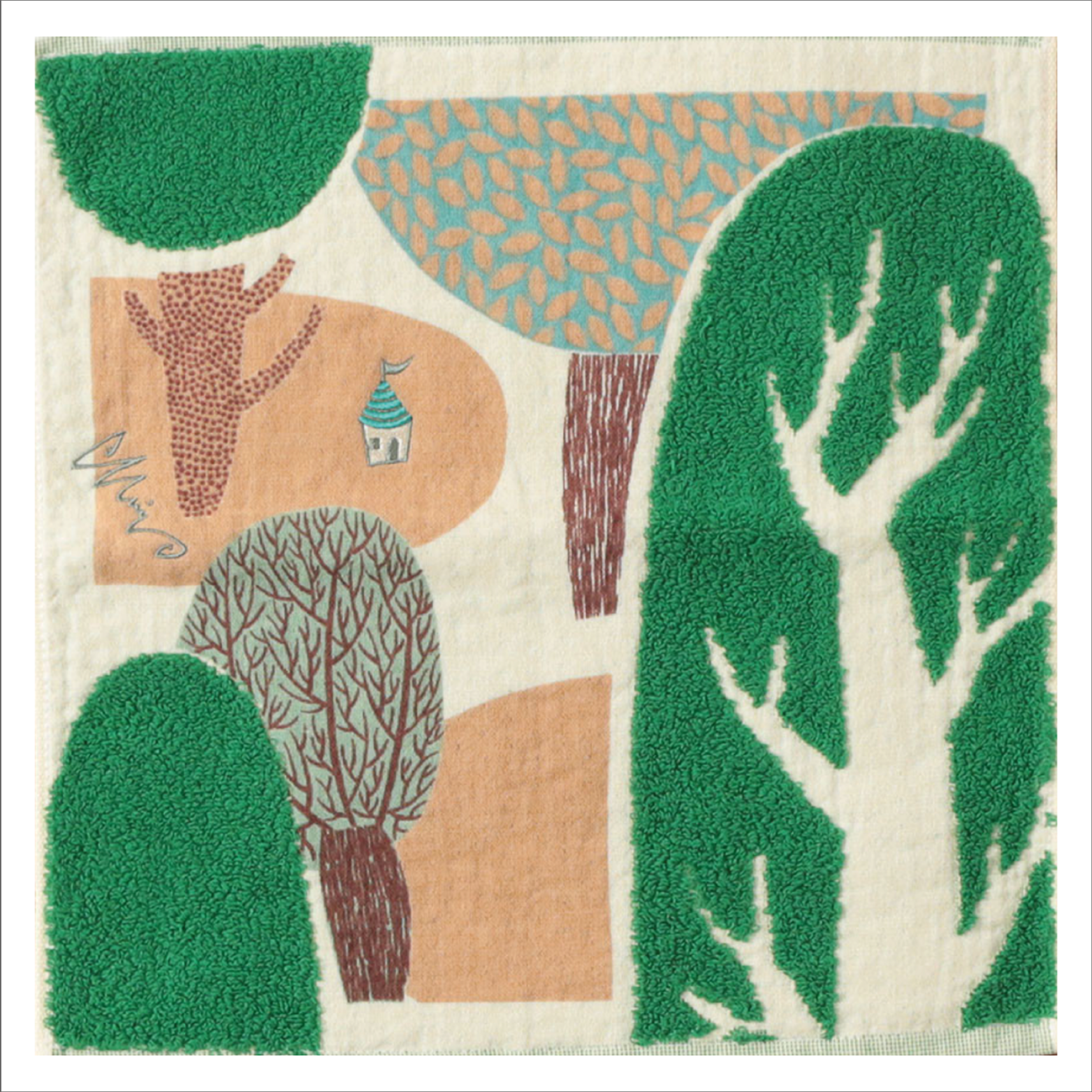 Morita MiW Face Cloth - Green Trees