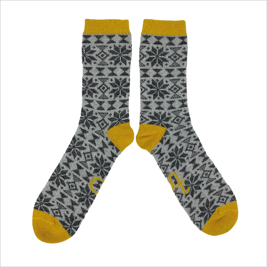 Catherine Tough Lambswool Men's Socks - Fairisle