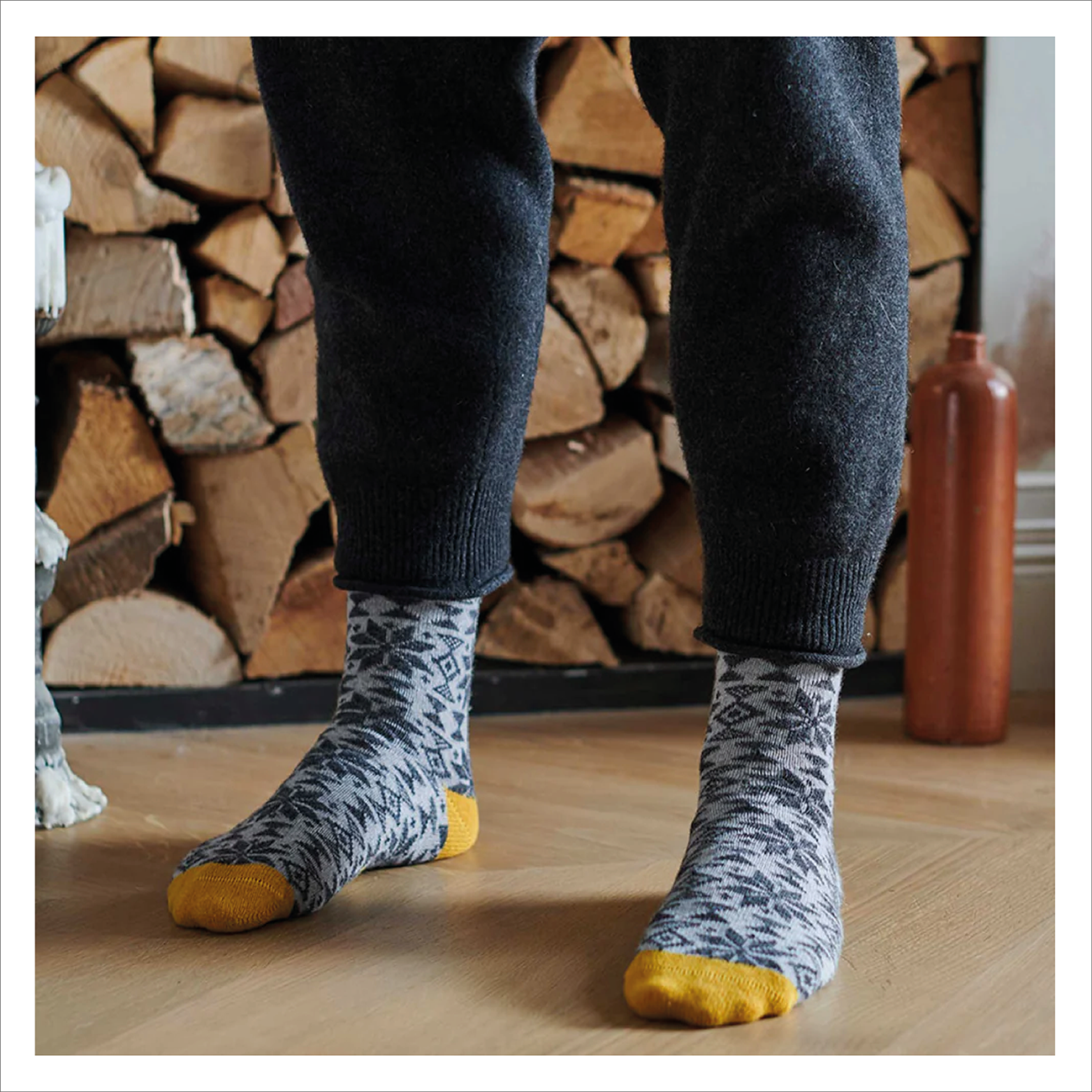 Catherine Tough Lambswool Men's Socks - Fairisle