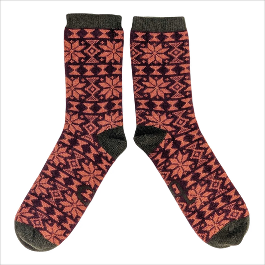 Catherine Tough Lambswool Men's Socks - Fairisle