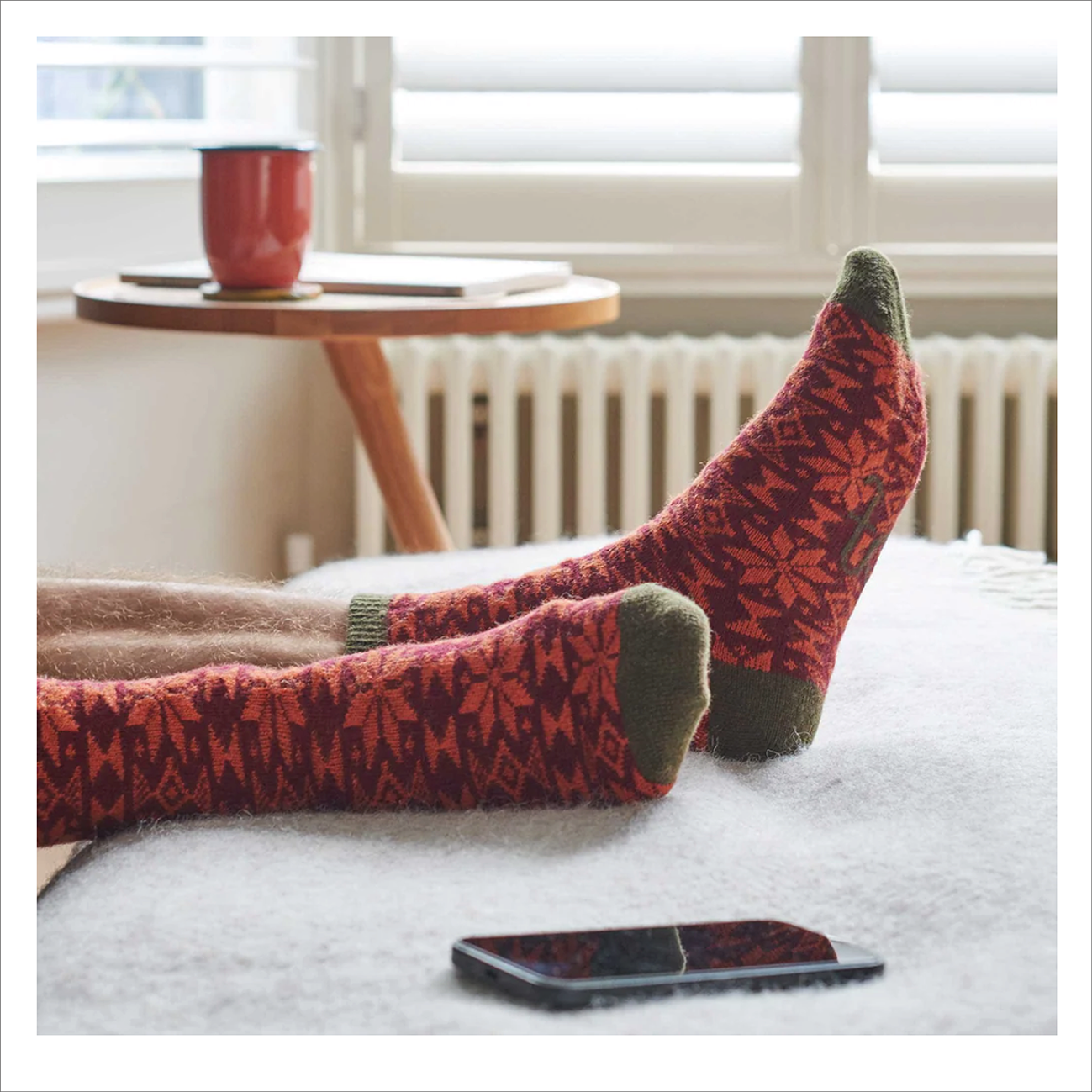 Catherine Tough Lambswool Men's Socks - Fairisle