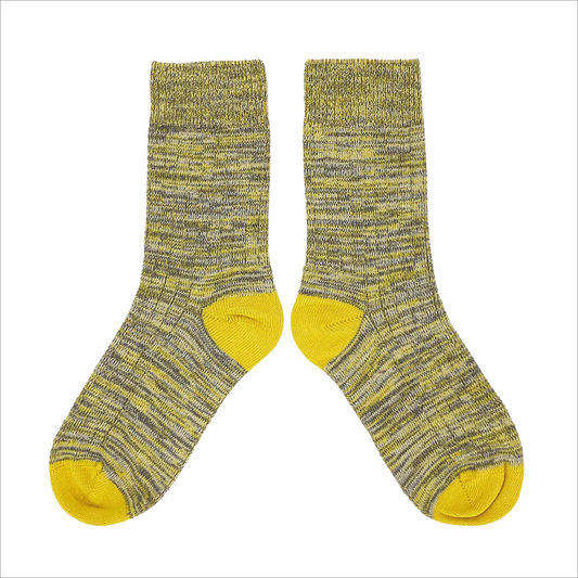 Catherine Tough Marl Cotton Socks - Yellow
