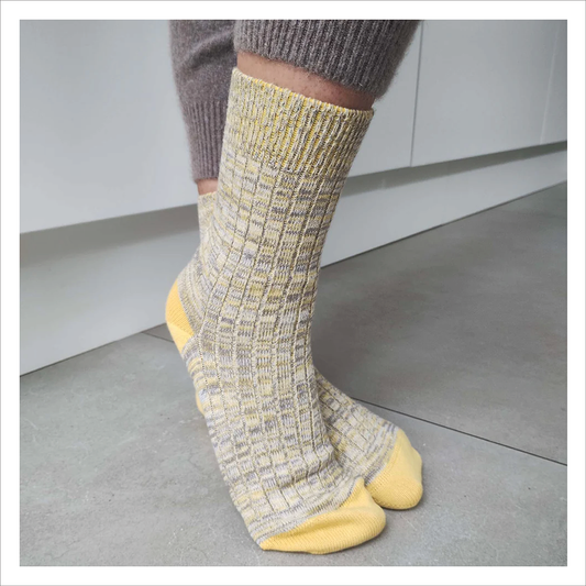 Catherine Tough Marl Cotton Socks - Yellow