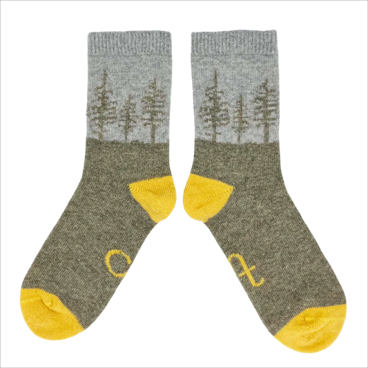 Catherine Tough Lambswool Men's Socks - Trees