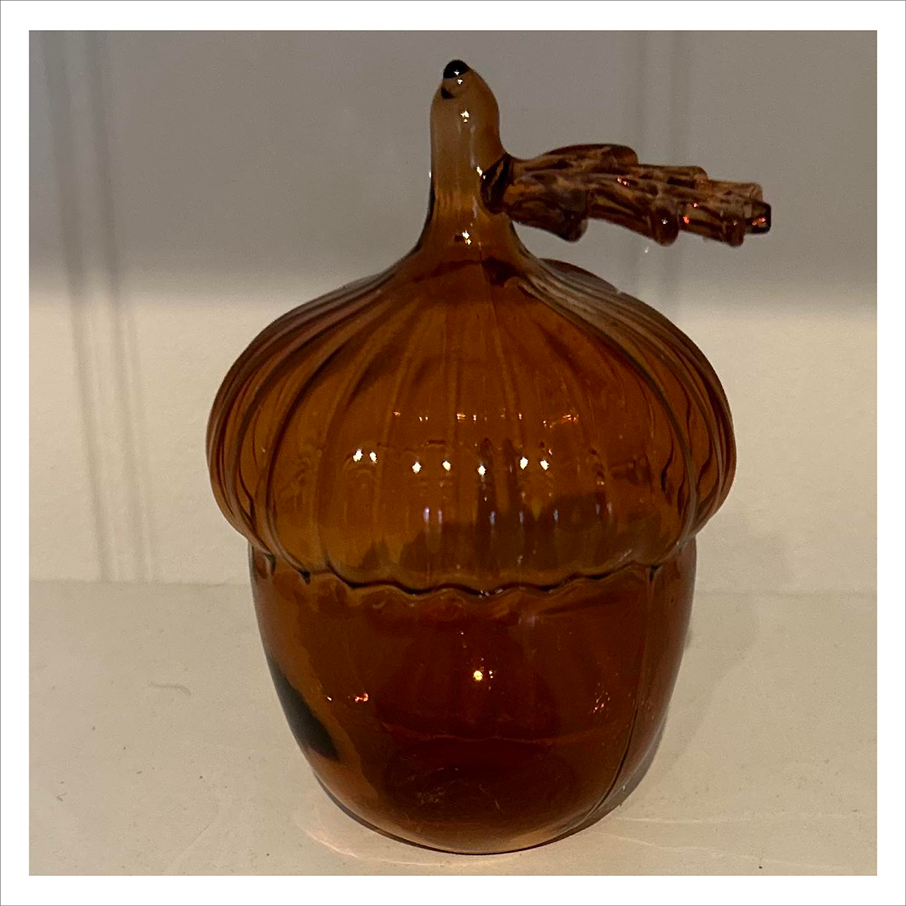 Glass Acorn Vase - Brown