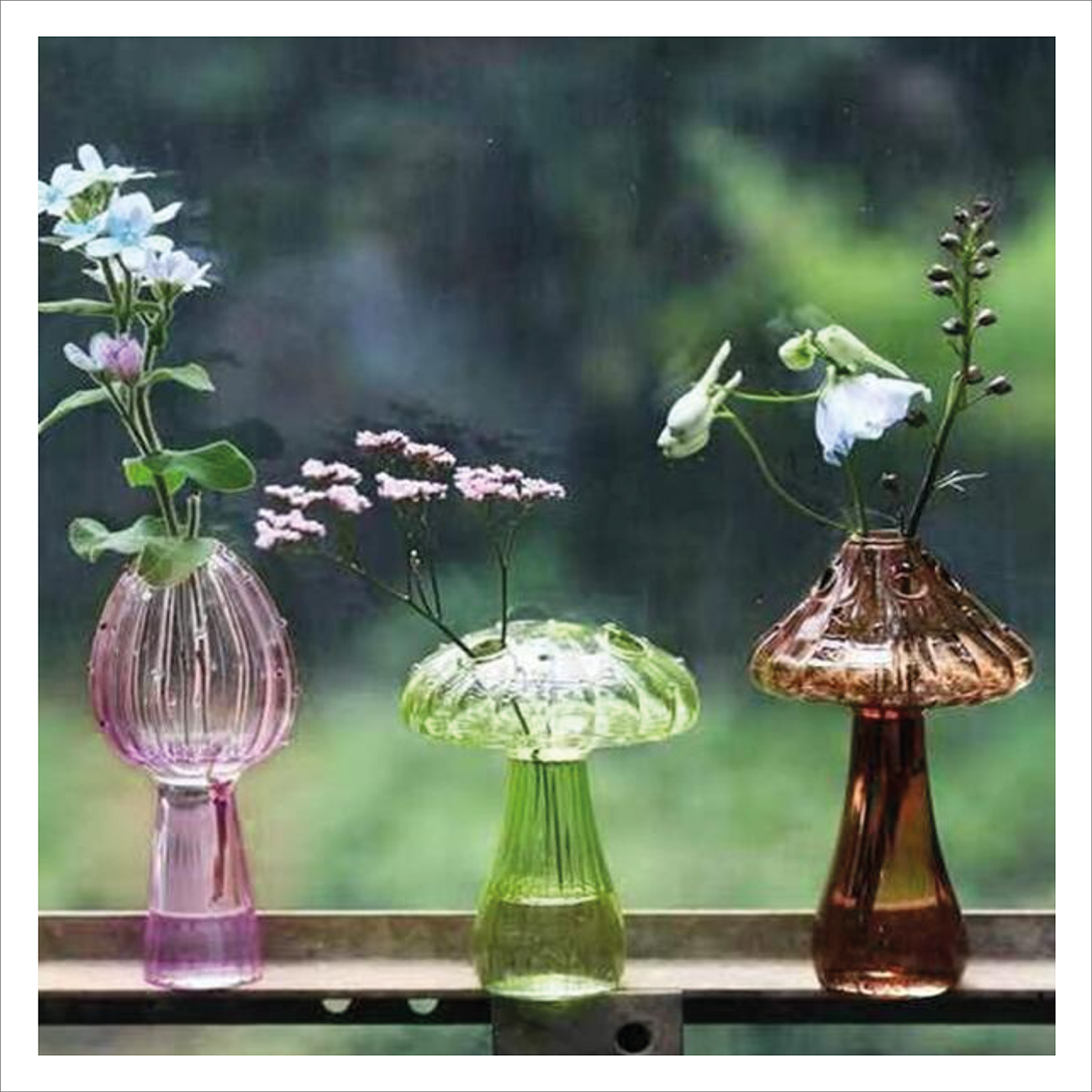 Glass Mushroom Vase - Pink