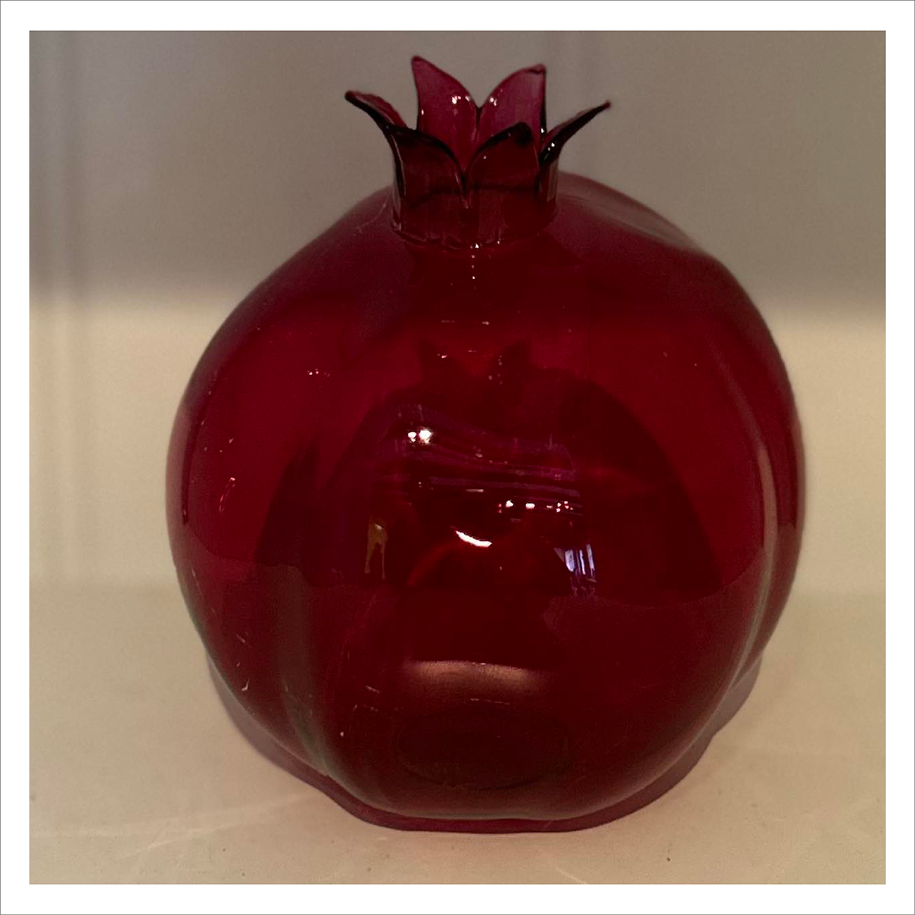 Glass Pomegranate Vase - Red