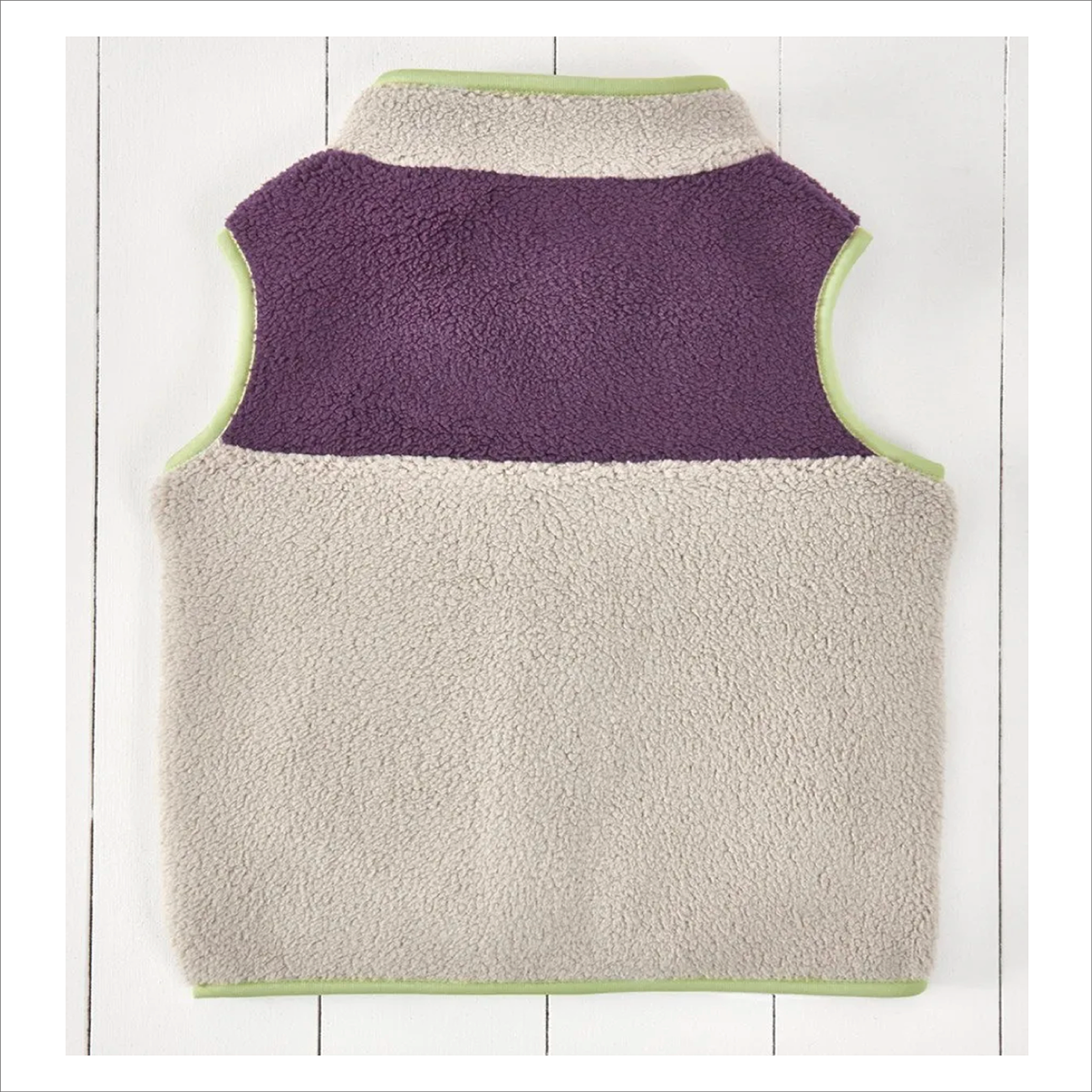 Grass & Air Borg Fleece Gilet - Amethyst / Geothermal Grey