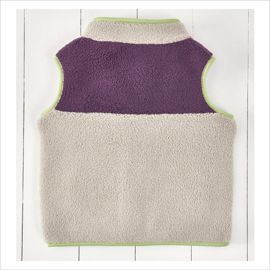 Grass & Air Borg Fleece Gilet - Amethyst / Geothermal Grey