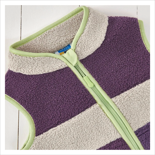 Grass & Air Borg Fleece Gilet - Amethyst / Geothermal Grey