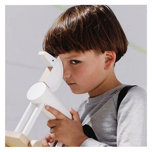 Kutulu Wooden Wooden Ortus Horse - White