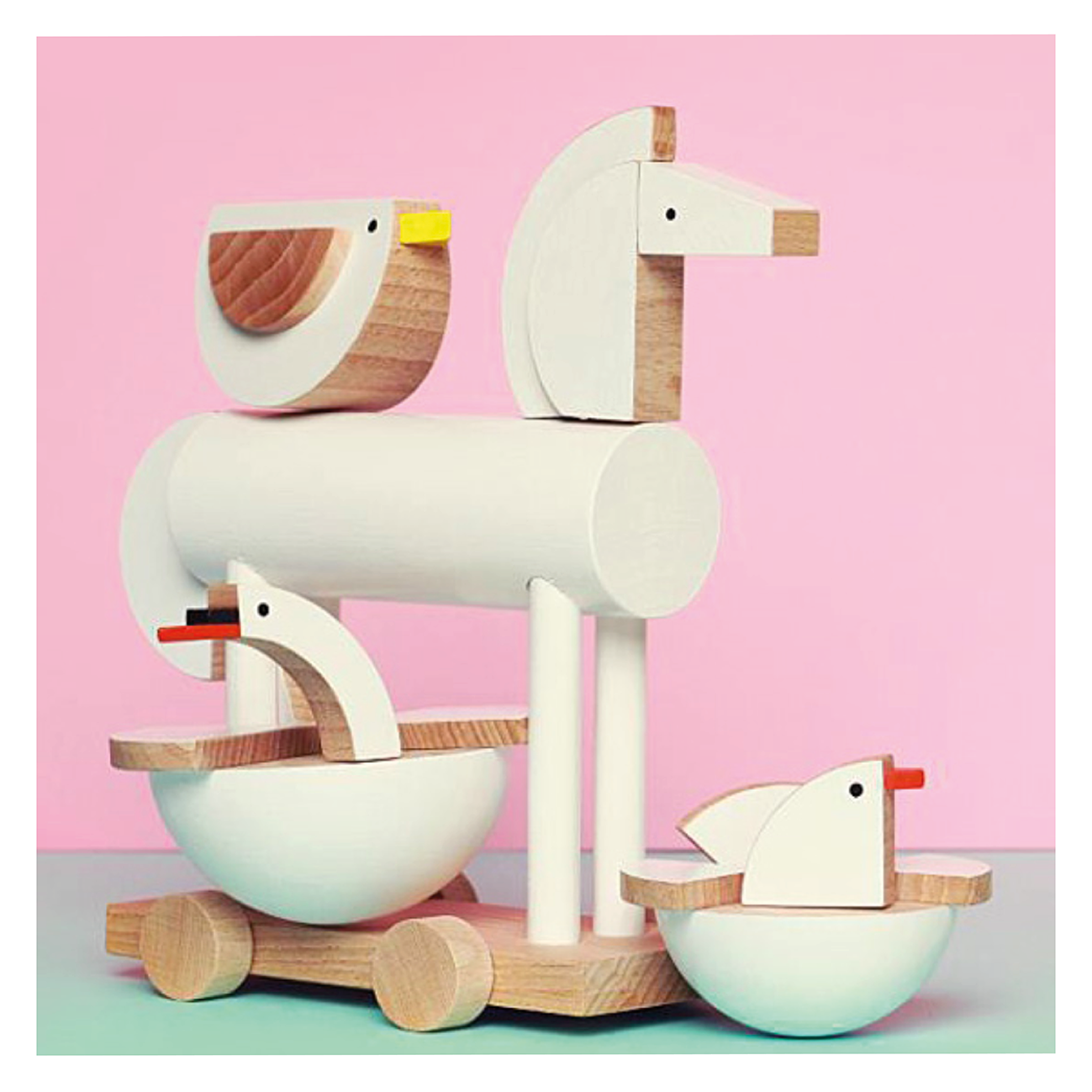 Kutulu Wooden Wooden Ortus Horse - White