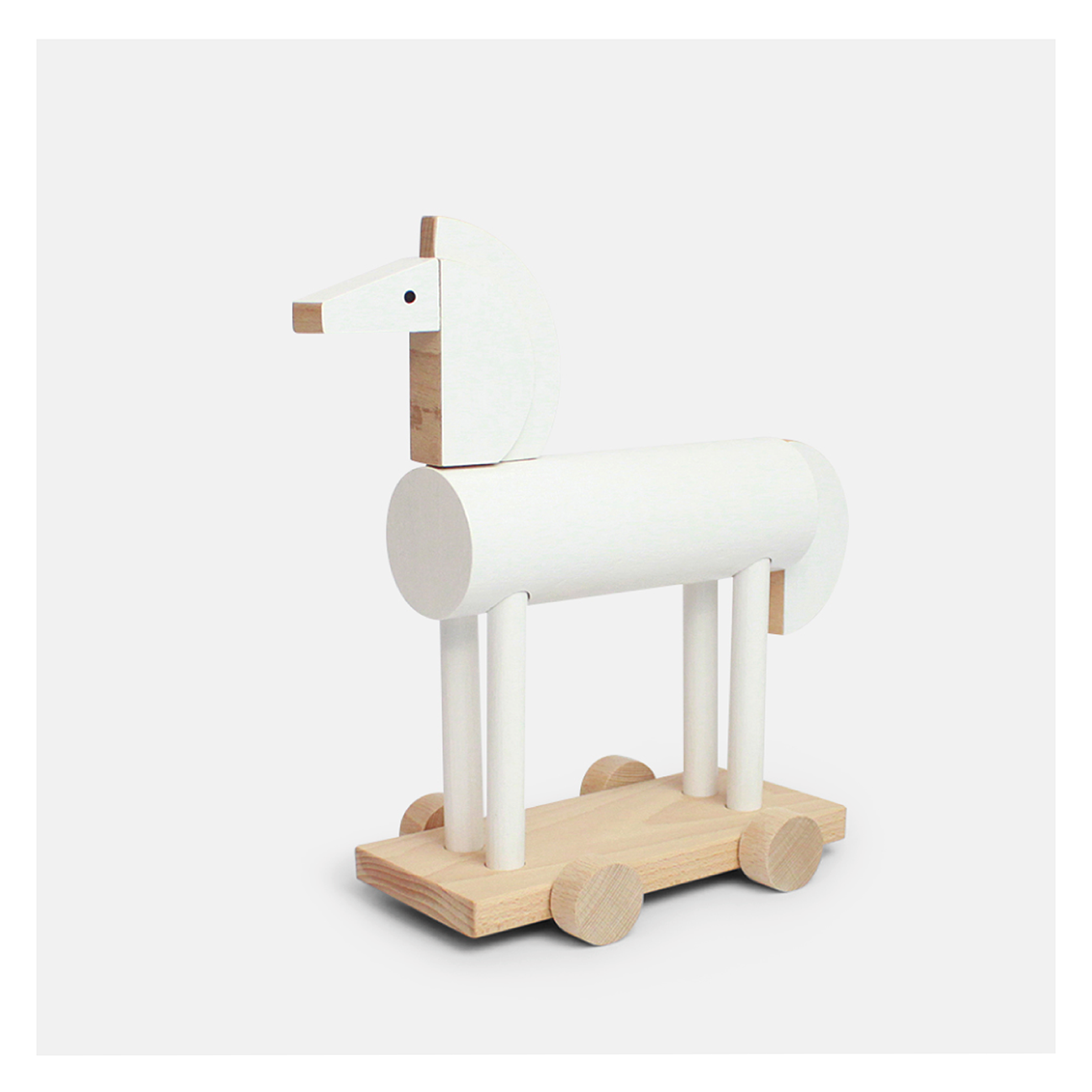 Kutulu Wooden Wooden Ortus Horse - White