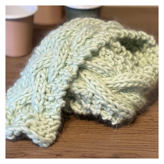 Merino Wool Skinny Scarf - Mint