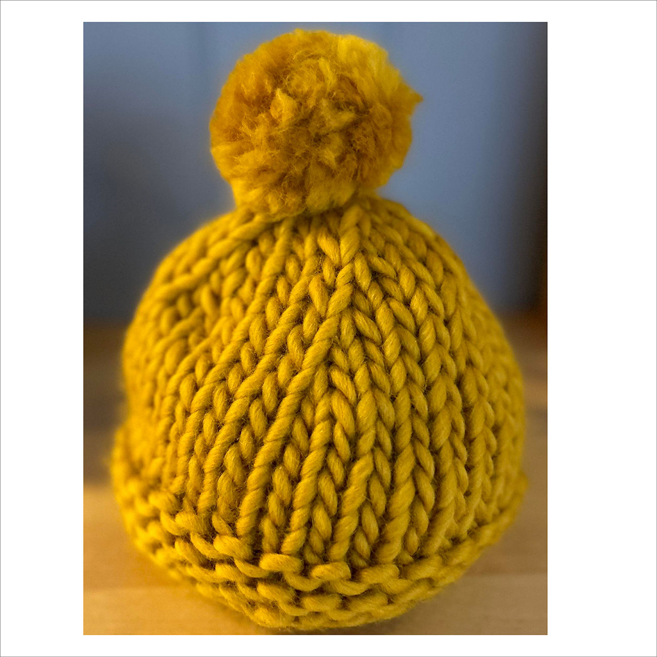 Merino Wool Mustard Bobble Hat - Kids