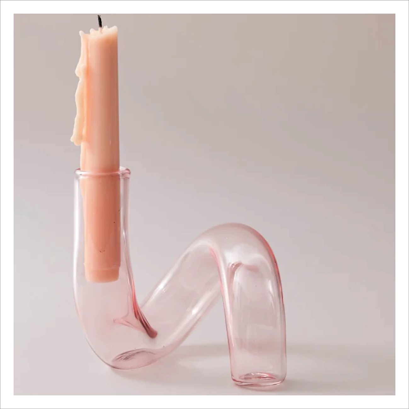 In the Loop Glass Vase / Candlestick - Pink