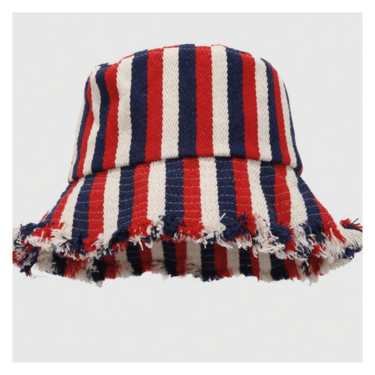 Stripey Cotton Bucket Hat