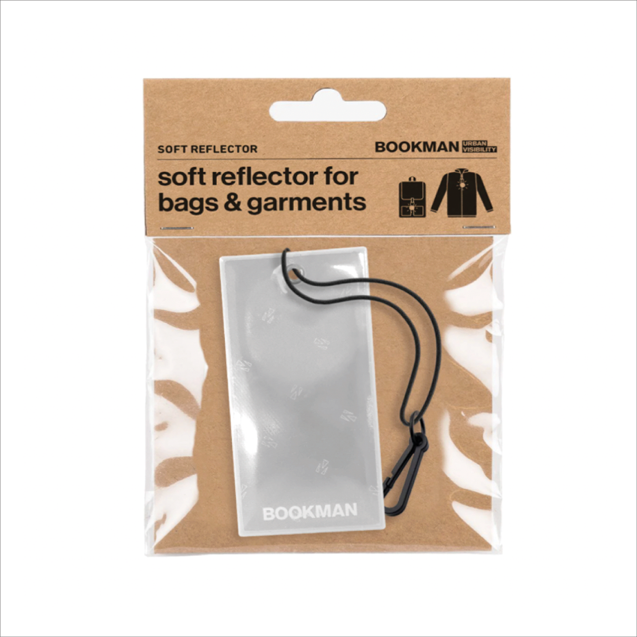 Bookman - Hanging Reflector / White for Clothes or Bags